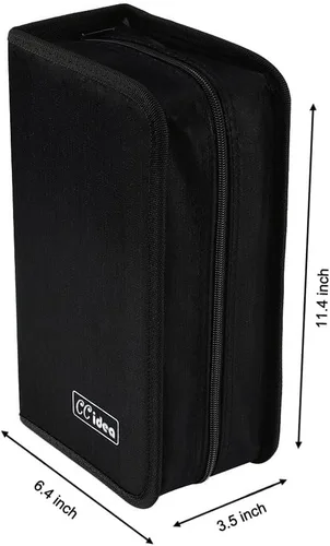 Vista 3 de CCidea Funda para CD y DVD, capacidad de 128 fundas de DVD, organizador de plástico para CD, cartera portátil para viajes en casa (negro)