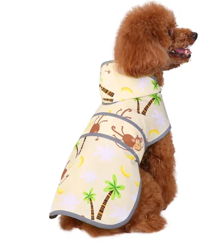 Vista 41 de Impermeable para perros pequeños y cachorros, chaqueta impermeable con capucha con tiras reflectantes, agujero para la correa y poncho de ajuste