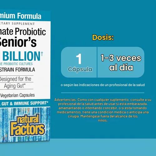 Vista 2 de Natural Factors Ultimate Probiotic Senior's 35 mil millones de UFC, 30