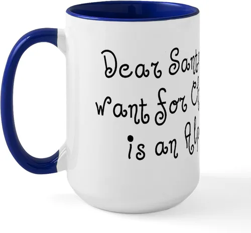 Vista 17 de CafePress Alpaca For Christmas Large Mug 15 oz (444 ml) Ceramic Coffee Mug