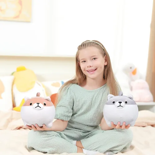 Vista 3 de Auspicious beginning Peluche de Corgi de 8 pulgadas - Peluche de Shiba Inu, Peluches de Corgi Animales de Peluche Perrito de Peluche, Peluches