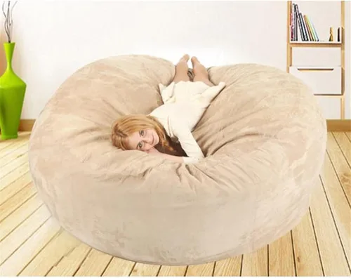 Vista 3 de Funda para silla puff (sin relleno), lujosa silla gigante de 6/7/8 pies para organizar juguetes de felpa o espuma viscoelástica