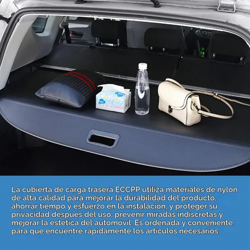 Vista 7 de ECCPP - Cubierta de carga retráctil para Toyota RAV4 2013-2018 2.5L SUV Trunk Cargo Privacy Shield, Anti-Theft Luggage Shade, Waterproof Carbon