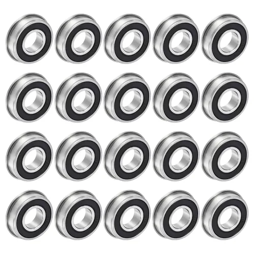 Vista 7 de uxcell FR8-2RS Rodamiento de bolas con brida de 1/2 x 1-1/8 x 5/16 pulgadas de doble sellado de acero cromado, 4pcs