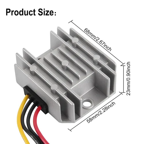 Vista 5 de Convertidor de voltaje DC 8V-40V a 12V 3A Regulador reductor de voltaje, convertidor reductor de voltaje, fuente de alimentación CC regulada