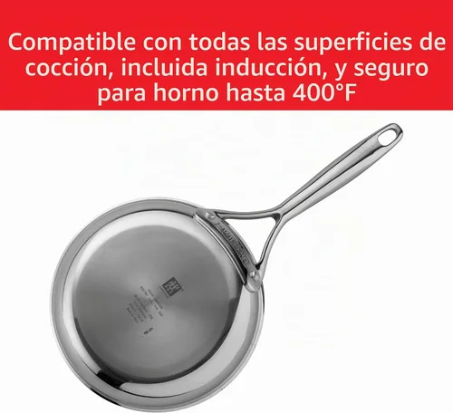 Vista 8 de ZWILLING Energy Plus - Sartén antiadherente de cerámica de acero inoxidable de 8 pulgadas