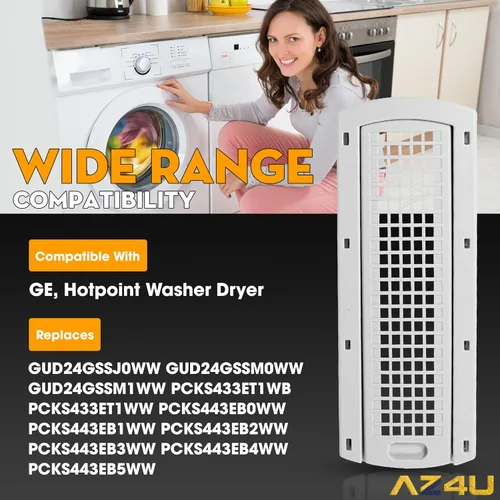 Vista 3 de AZ4U WE01X25914 WE01X25915 WE22X35337 actualizado para GE - Rejilla de cubierta de pantalla de pelusa para lavadora y secadora Guía de rejilla