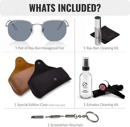 Vista 70 de Ray-Ban RB3548N Lentes planas hexagonales, gafas de sol cuadradas y redondas con kit oficial de gafas