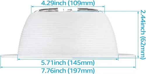 Vista 2 de TORCHSTAR 6 Inch Recessed Light Trim, White Blanco