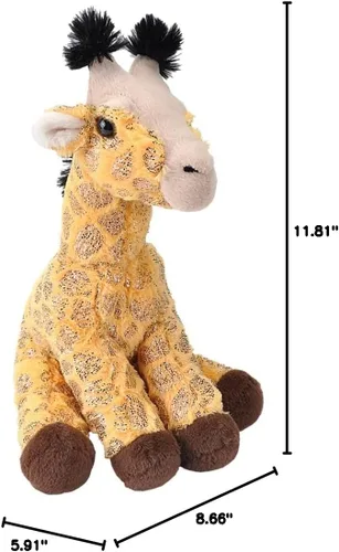 Vista 2 de Wild Republic Jirafa, Foilkins, animal de peluche, 12 pulgadas, regalo para niños, juguete de peluche, botellas de agua recicladas