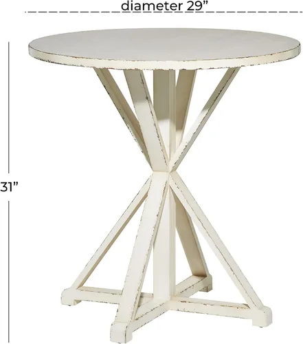 Vista 2 de Deco 79 Mesa auxiliar de madera para mesa auxiliar, mesa auxiliar de 29 x 29 x 31 pulgadas, color blanco
