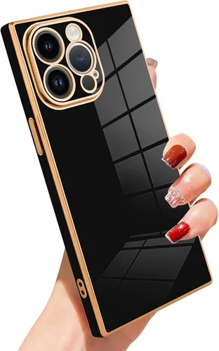 Vista 14 de SAKUULO - Funda magnética rectangular de lujo para iPhone 12 Pro Max, color negro