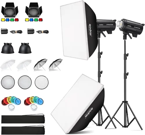 Vista 8 de Godox Paquete de 2 unidades DP400III-V DP400IIIV DP400IIIV 800Ws Photo Speedlite Studio Flash Strobe Monolight Bowens Kit de montaje para estudio
