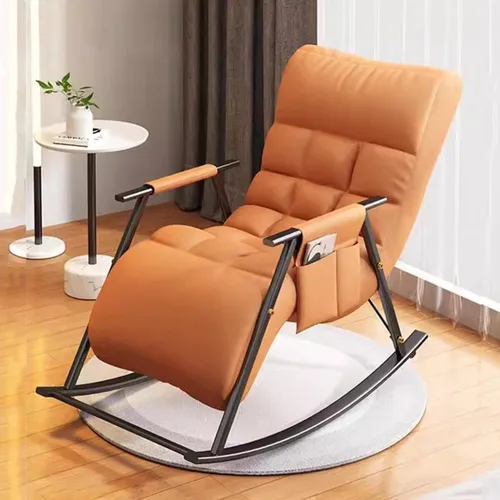 Vista 11 de Mecedora reclinable ajustable para balcón y patioSilla moderna para exteriores para sala de estar y ocio, muebles cómodos de relajación, marco