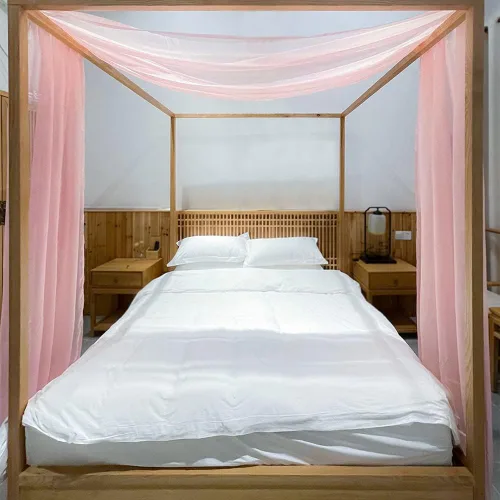 Vista 21 de Linentalks Cortinas de cama negras para cama individual, bufanda de cama transparente de lujo, cortinas de cama con cenefa, cortinas de cama
