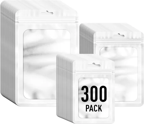 Vista 34 de ANZNKU 300 bolsas holográficas de Mylar resellables, bolsas resellables de 4x6 pulgadas para pequeñas empresas, bolsa de kit para resaca a prueba