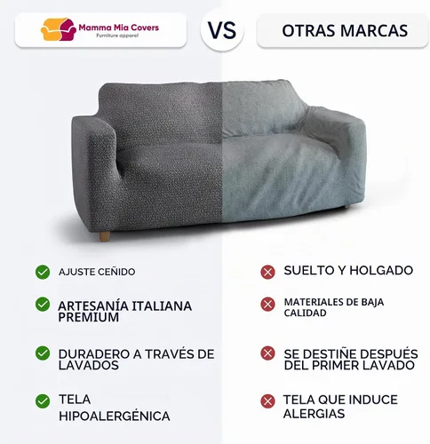 Vista 3 de PAULATO BY GA.I.CO. Funda elástica para sillón – Funda de sofá – Funda de sofá biplaza – Protector lavable de ajuste de forma de 1 pieza para Beige