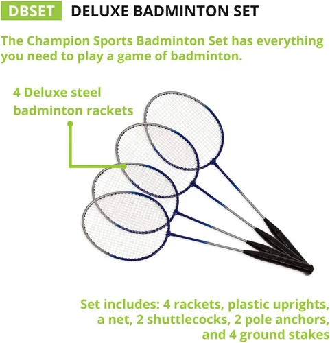 Vista 2 de Champion Sports - Juego de bádminton para exteriores