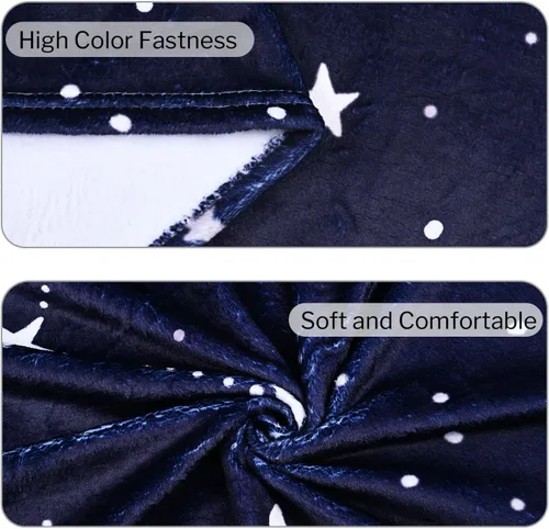 Vista 5 de RosieLily Mantas ligeras de estrellas, regalos con estampado de constelación, franela suave y acogedora felpa celestial del zodiaco astrología