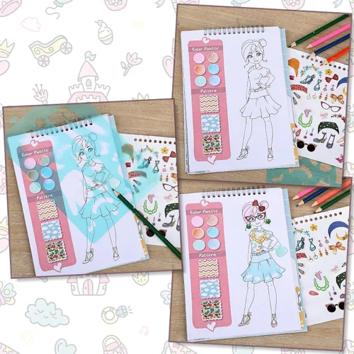 Vista 4 de Mr. Pen - Kit de cuaderno de bocetos de moda, cuaderno de bocetos de diseño de moda, kit de dibujo para niños