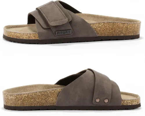 Vista 6 de FITORY Sandalias planas para mujer con correas ajustables, puntera abierta, talla 6-11