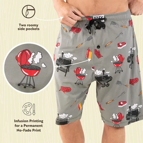 Vista 30 de Lazy One - Pantalones cortos de pijama para hombre, ropa de dormir