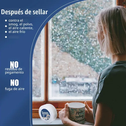 Vista 3 de Breliter Cinta adhesiva transparente para ventanas de alta resistencia - Cinta adhesiva transparente para ventanas para invierno y aislamiento