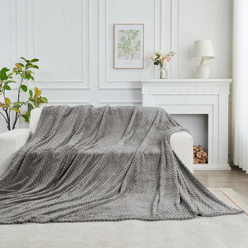 Vista 29 de FY FIBER HOUSE Manta de Vellón para Sofá 300GMS Súper Suave de Felpa Difusa Mantas y Cobijas para Sofá Cama Oficina, 40x50 Pulgadas, Beige