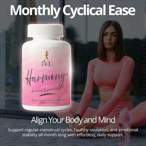 Vista 6 de FEU Harmony+ Myo & D-Chiro Inositol Suplemento para mujeres – 2000 mg de mio-inositol + 50 mg de D-Chiro inositol (proporción 40:1) con metilfolato