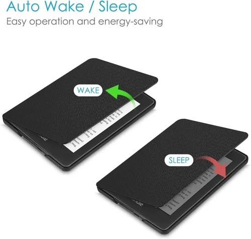 Vista 4 de Fintie - Funda delgada para Kindle Paperwhite (décima generación del 2018), piel sintética ligera prémium con función automática de apagar