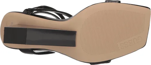 Vista 4 de GUESS Tacones de cuña Bacio metálicos con correa en T para mujer