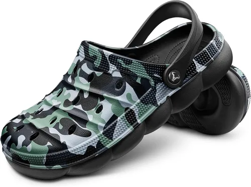 Vista 15 de KEMISANT Zuecos para hombre, unisex, sin cordones, para jardín, zapatos limpiadores, zapatos de trabajo en casa, acolchados, de apoyo