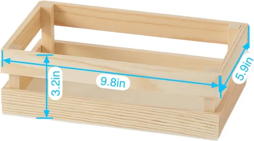 Vista 4 de Juego de 3 cajas de madera rústica con asas, cajas decorativas de madera, caja de almacenamiento de madera para cocina, oficina, dormitorio