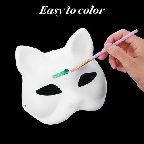 Vista 7 de Máscaras de papel maché para decorar, máscaras en blanco