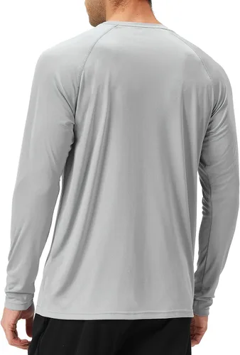 Vista 3 de NAVISKIN - Camisas de protección contra erupciones para hombre, camisetas de natación FPU 50+ con protección solar ultravioleta, de manga larga