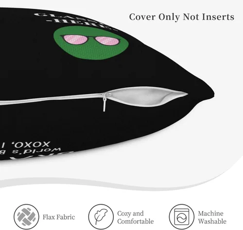 Vista 4 de Funda de almohada con dos bolsillos, regalo de nieta para abuelo, funda de almohada cuadrada de doble cara para decoración del hogar del sofá