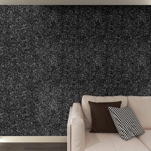 Vista 2 de Decotalk Papel tapiz con purpurina para despegar y pegar, papel de contacto con lentejuelas negras de 17.7 x 120 pulgadas, papel tapiz negro