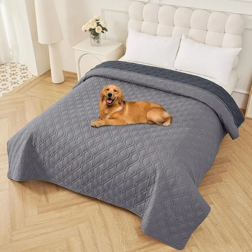 Vista 15 de Smiry Funda Impermeable para Cama de Perro Manta para Mascotas, Manta Suave y Lavable para Perros para Muebles Cama Sofá Sofá Reversible, a Cuadros