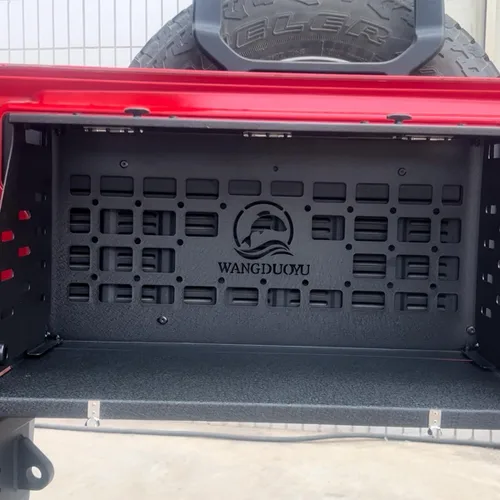 Vista 6 de Mesa plegable de 2 niveles para puerta trasera de campamento, estante de carga compatible con Jeep Wrangler JL 2018-2025