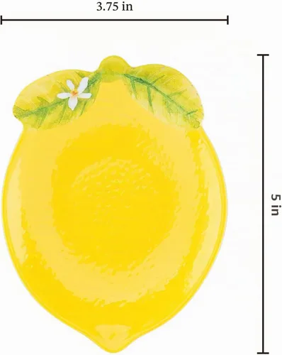 Vista 5 de UP Platos de postre de melamina en forma de limón, platos de aperitivo de 5 pulgadas, platos pequeños para servir, platos de fiesta para aperitivos