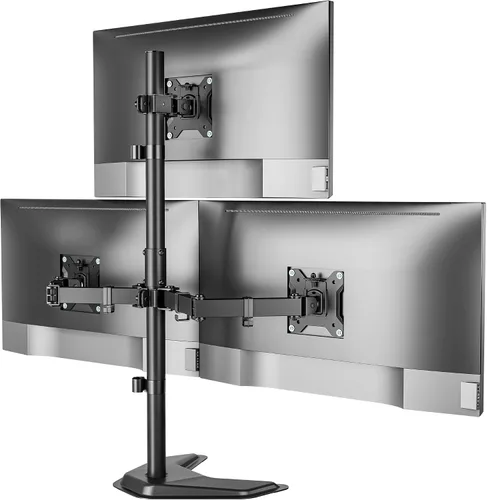 Vista 10 de MonTEK - Soporte independiente para monitor doble para pantallas de 17 a 32 pulgadas, 22 libras cada una Solid V-shaped base, dual-screen