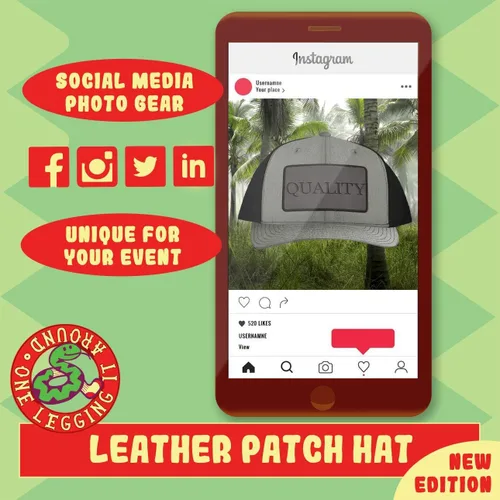 Vista 5 de got Snicker - Leather Grey Patch Engraved Trucker Hat