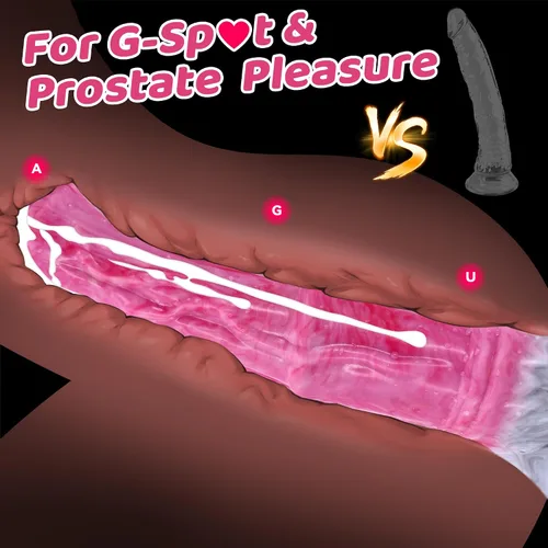 Vista 3 de Consolador de caballo realista de silicona, consolador anal monstruo de 12 pulgadas de largo y grueso, juguete sexual anal con ventosa, juguete