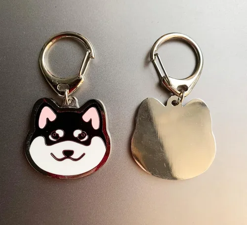 Vista 4 de Dog Keychain, Pet Pendant Keyring, Metal Keyring for Dog Lovers, Pattern Bag Pendant Decoration Malamute negro de Alaska