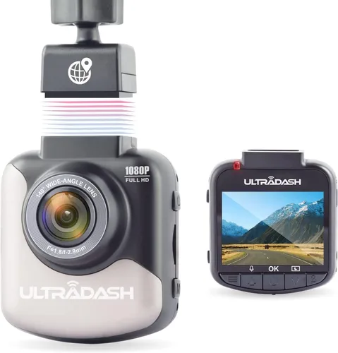 Vista 10 de UltraDash Dash Cam, soporte de carga magnética, sensor de imagen nocturna HDR de alta gama, lente gran angular de 6 capas de vidrio F1.8 de 140