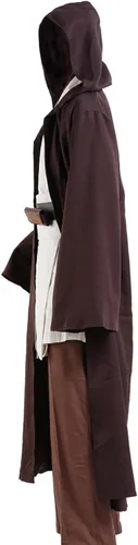 Vista 3 de Bata de fiesta para disfraz de Halloween, talla de EE. UU. (hombres, L, marrón)