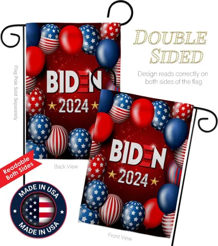 Vista 3 de Bandera de Biden Harris conjunta Jardín Patriótico Votar Presidente Demócrata Republicano Tea Party Estados Unidos Americana Elección Casa Banner