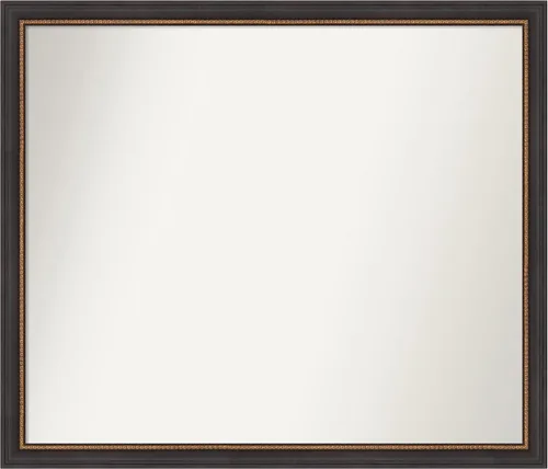 Vista 197 de Amanti Art Espejo de baño negro para sobre el fregadero, 23 x 23 pulgadas, espejo cuadrado negro Ashton, marco de madera tradicional mediano, se
