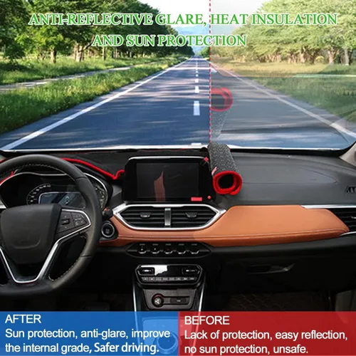 Vista 2 de Cubierta de tablero personalizada para Kia Optima 2016, 2017, 2018, 2019, 2020, decoración interior antideslizante, protector de rayos UV, Negro