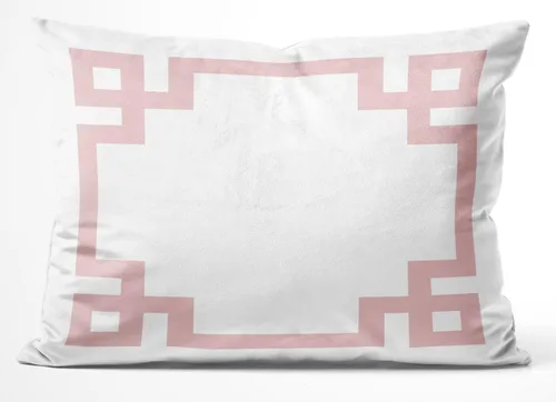 Vista 9 de Funda de almohada rectangular con cremallera en un lado impreso de 12 x 16 pulgadas, color blanco y rosa intenso Rosa fucsia
